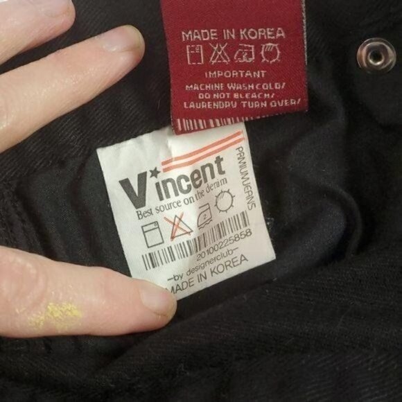 Vincent by Designerclub Jeans Aztec Embroidered Sz. 26 Black Jeans with Pockets - Picture 4 of 12